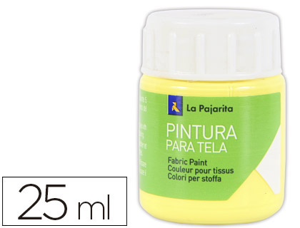 Pintura para tela La Pajarita amarillo claro 25ml.